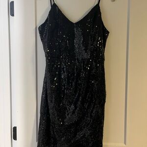 Lulu's Black Sequin Mini Dress